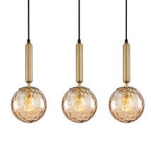 Trattino Glass Orb 3 Light Linear Pendant